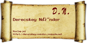 Derecskey Nándor névjegykártya